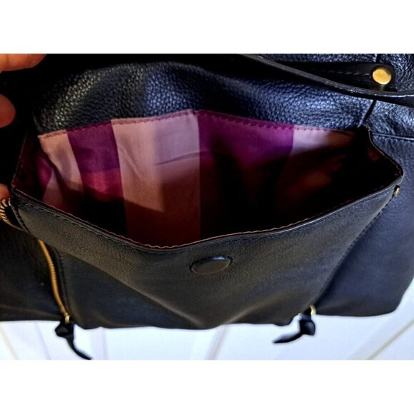 Kooba Shoulder Strap Black Pebbled Leather Everette Handbag 16"x14" - Picture 9 of 16